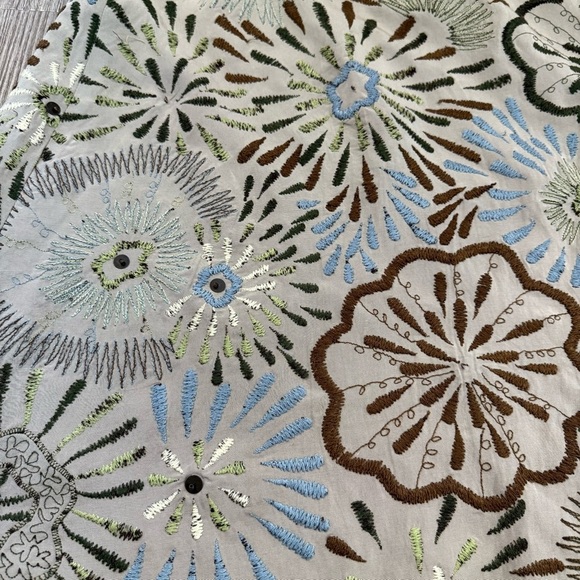 Lafayette 148 Midi Skirt Women’s Size 16 Beige Floral Embroidered Cotton Silk - Picture 5 of 8